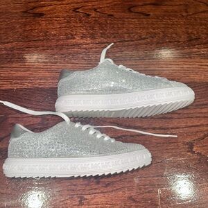 Michael Kors Silver Lace-Up Sneakers